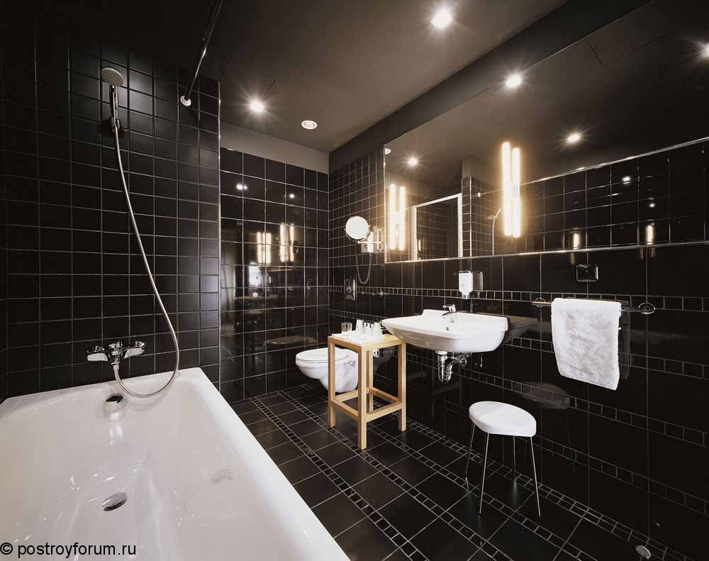 дизайн ванной комнаты черной